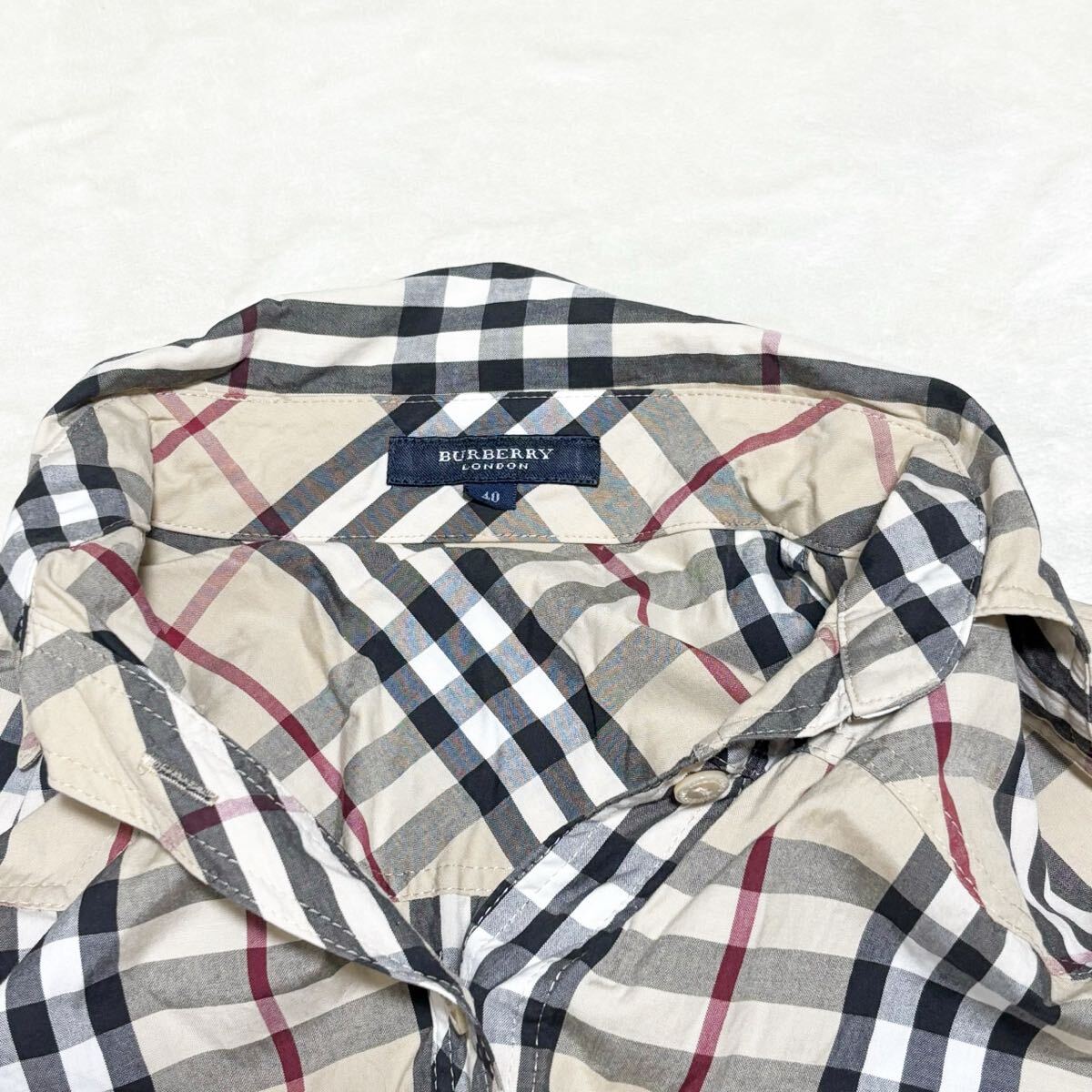 BURBERRY LONDON バーバリーロンドン コットンシャツ 40 Lサイズ相当 