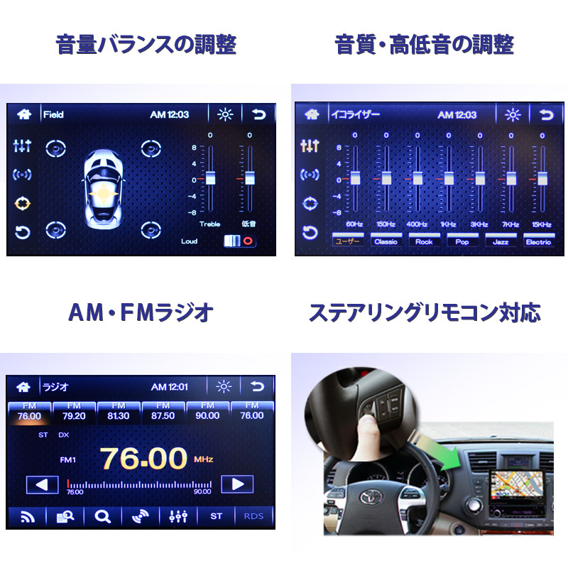 地デジCPRM対応 2024年版３年間無料 1DINインダッシュ+170度バックカメラ 8G カーナビ ７インチタッチパネル DVDプレーヤー ラジオ SD[D52c_8