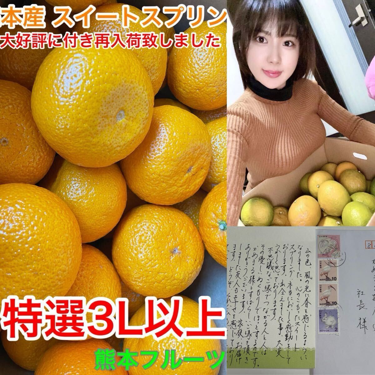 味に当たりハズレなし！見た目を裏切る美味しさ【熊本産スイートスプリング】3Lサイズ約5kご家庭用　熊本フルーツ堂55_1