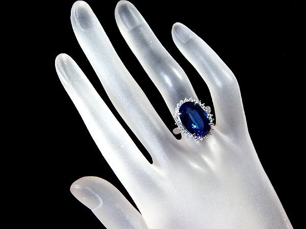 1円～【ジュエリー極】極上品！極上天然特大タンザナイト12.13ct＆極上ダイヤモンド0.66ct 超高級Pt900リング h7096okr【送料無料】_7