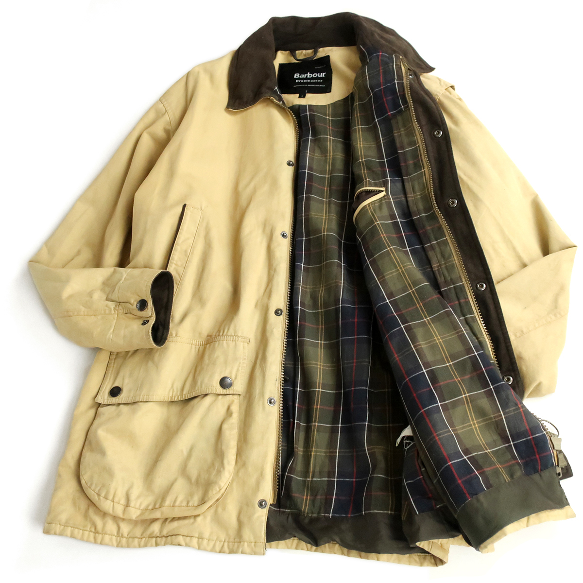 Barbour バブアー FOUNTAINE BLEU JKT ノンワックス ジャケット イエローベージュ(日本XL) 03年ブルガリア製
