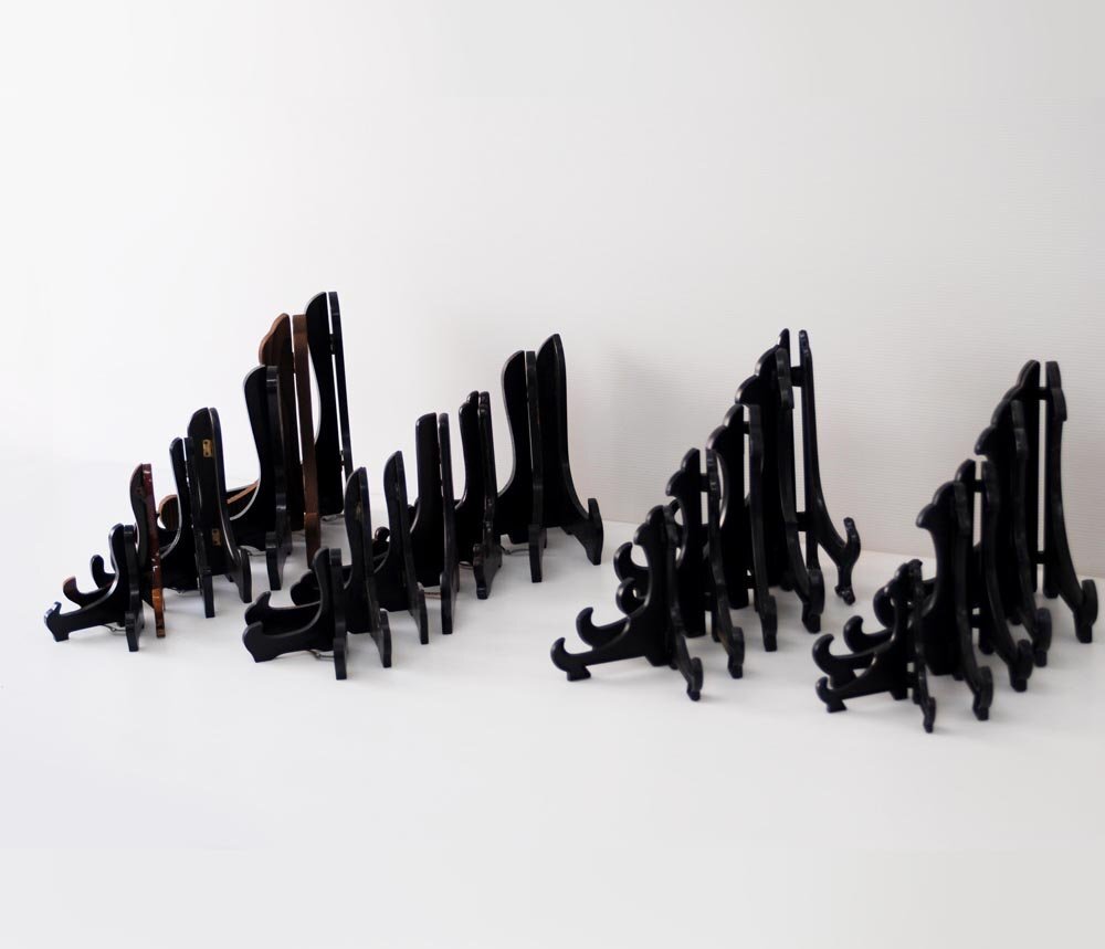 皿立て まとめて 24点セット 木製 14点 プラスチック製 10点 約60cm