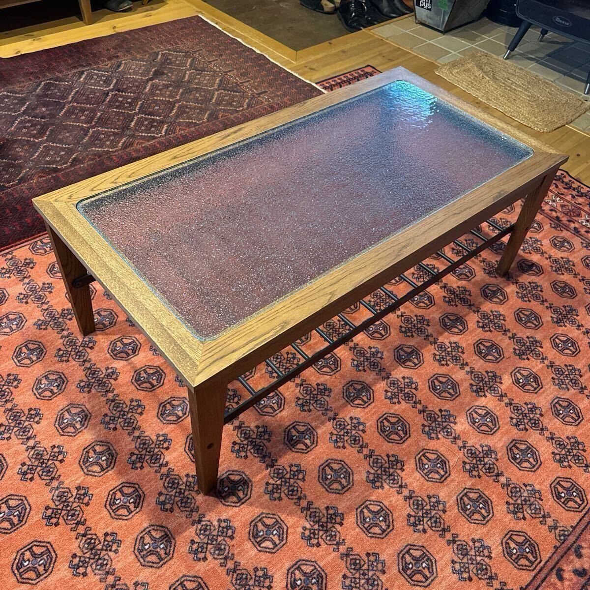 その他 ZINRO COFFEE TABLE ZINRO COFFEE TABLE ZINRO ガラスローテーブル オーク無垢材