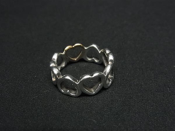 1円 ■美品■ TIFFANY＆Co ティファニー SV925×K18 750 18金 ハート リング 指輪 アクセサリー 約9号 シルバー系×ゴールド系 FF5167_2