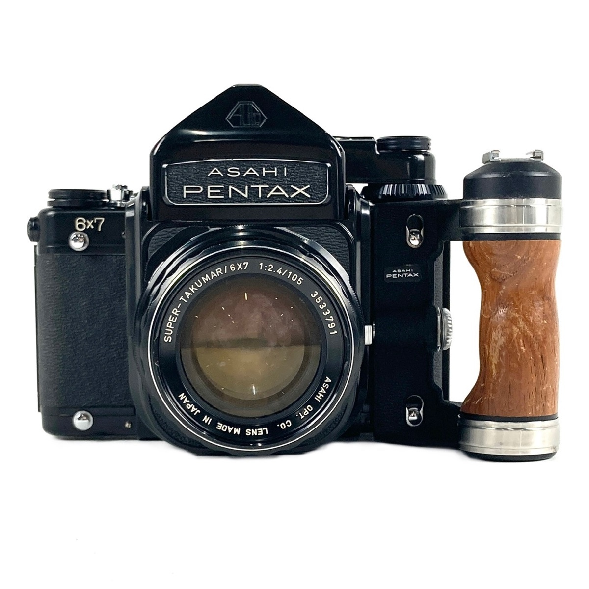 PENTAX 6×7 TAKUMAR ペンタックス 105mm 0 F2.4 SMC 6x7 TTL 整備済 木製