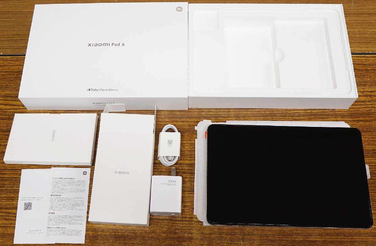 S◇中古品◇タブレット端末 Xiaomi Pad6 Champagne 23043RP34G ストレージ128GB/メモリ6＋2GB/Android13/11インチ シャオミ 箱つき_1