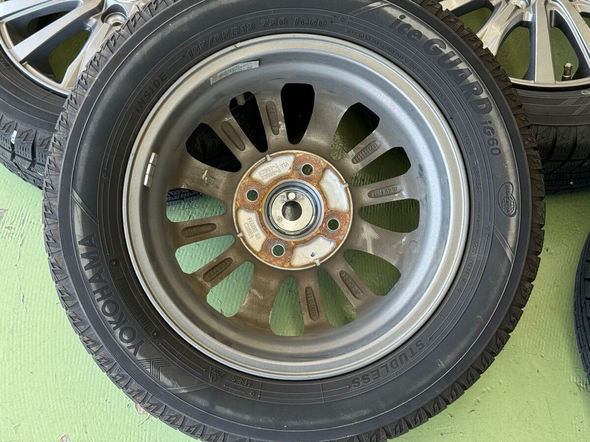 155/65R13 ヨコハマ アイスガード6 iG60 アルミホイールセット