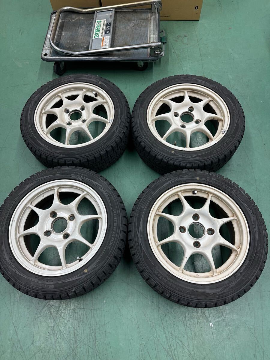 dc2インテグラ タイプR 96spec 純正ホイール　 15インチ 6J+50 pcd114.3 4本 スタッドレス付き 着払い 直接引き取り可能_1