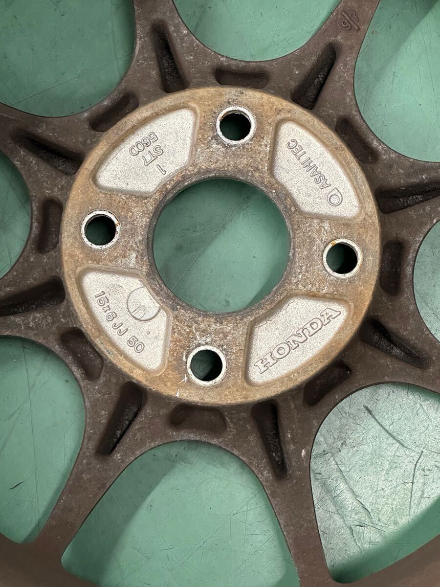 dc2インテグラ タイプR 96spec 純正ホイール　 15インチ 6J+50 pcd114.3 4本 スタッドレス付き 着払い 直接引き取り可能_7