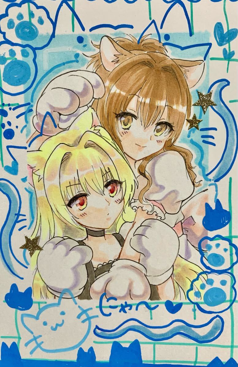 同人　手描きイラスト　金色の闇　美柑_2