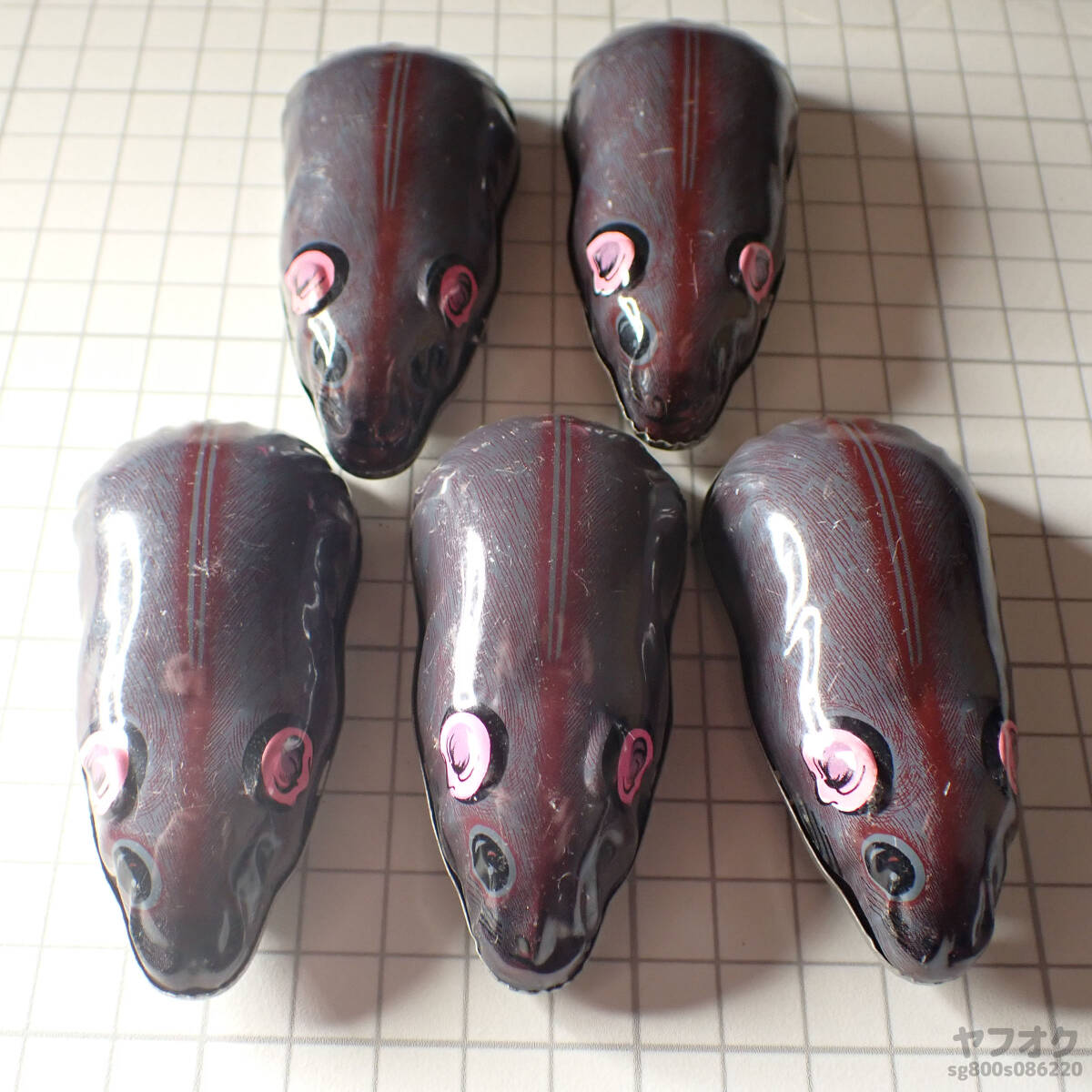 ブリキのおもちゃ 昭和？ 当時物？ 詳細不明 ジャンク ネズミ ねずみ 鼠 5匹セット 送料無料 【D-20】_9