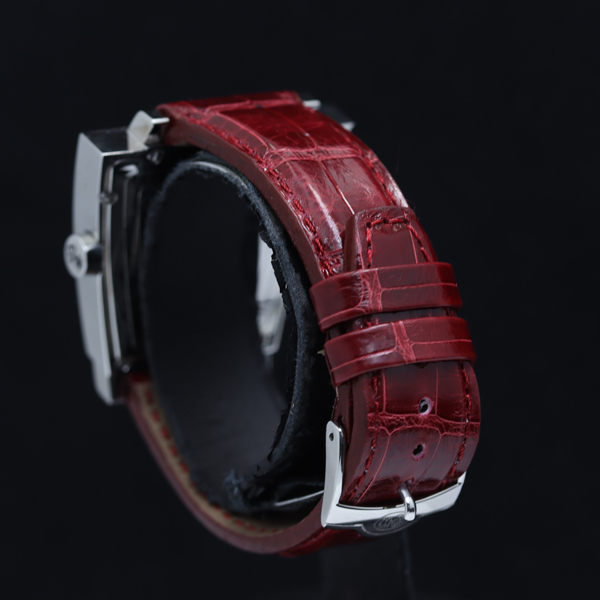 1円 保/箱付 稼働 極美品 コルム トラピーズ QZ 106.406.47 ダイヤベゼル ブラック文字盤 メンズ腕時計 0016500 2JWT KMR_3