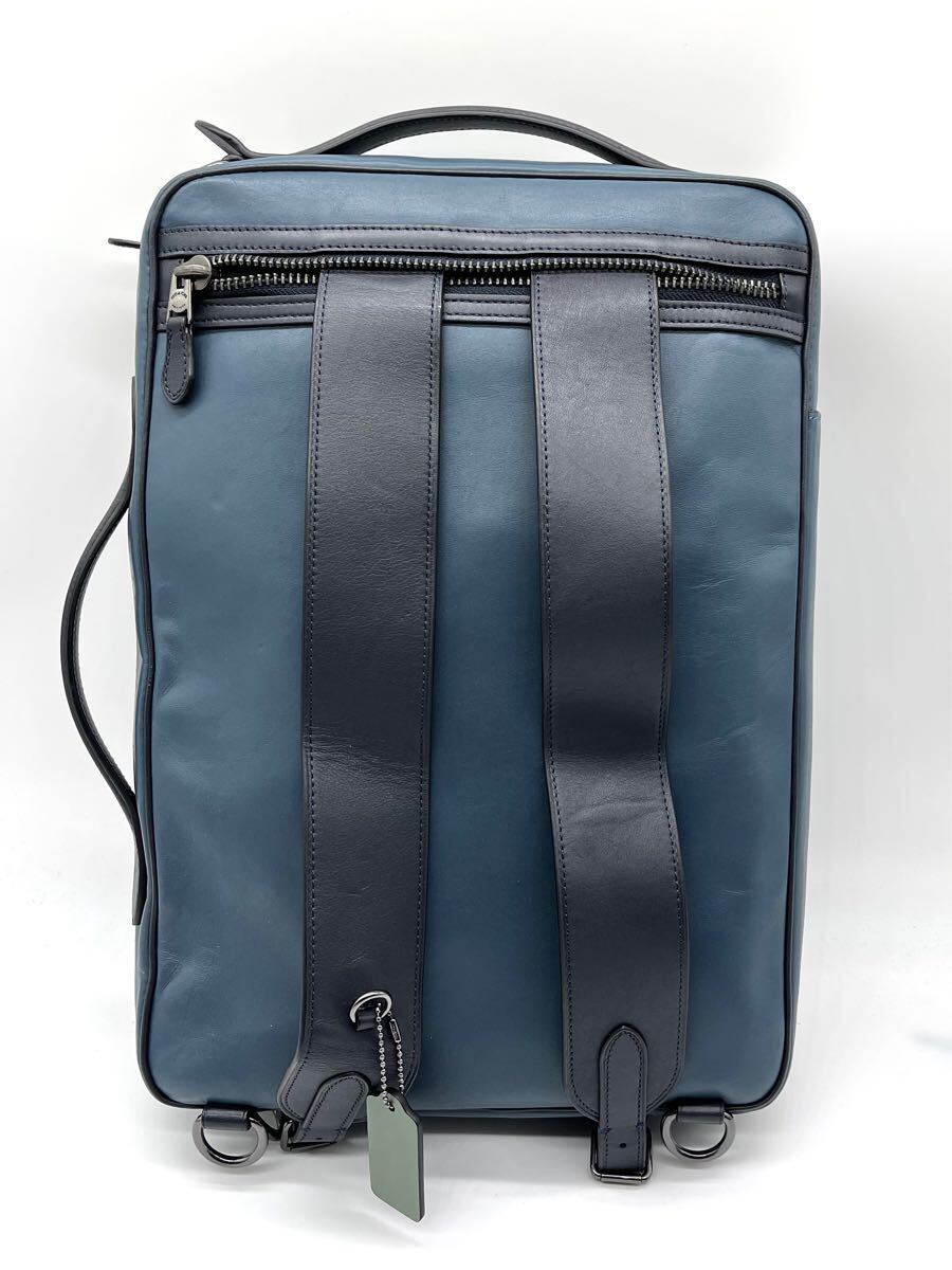 極美品 COACH コーチ グラハム ブルー 青 メンズ 3way バックパック