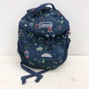 1710〓 Coleman コールマン リュックサック キッズ ネイビー 総柄 鞄 背負い鞄 カジュア