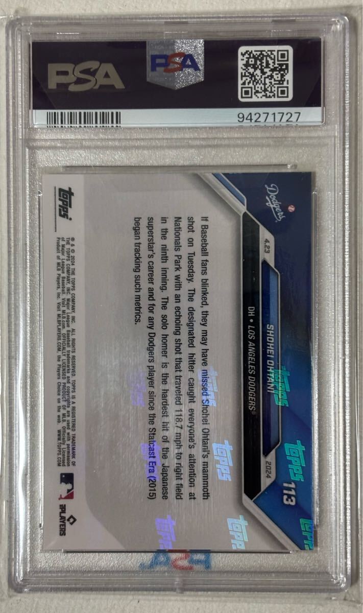 1円スタート TOPPS NOW 113 大谷翔平 PSA10_2