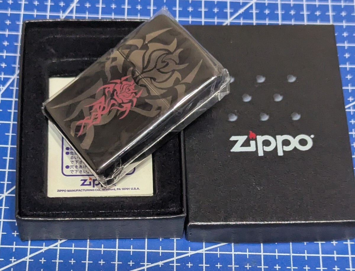 トライバル な ローズ の ジッポっぽ〜 ブラックアイス チタンコート PVD 薔薇 １円スタート　ZIPPO オイルライター_4