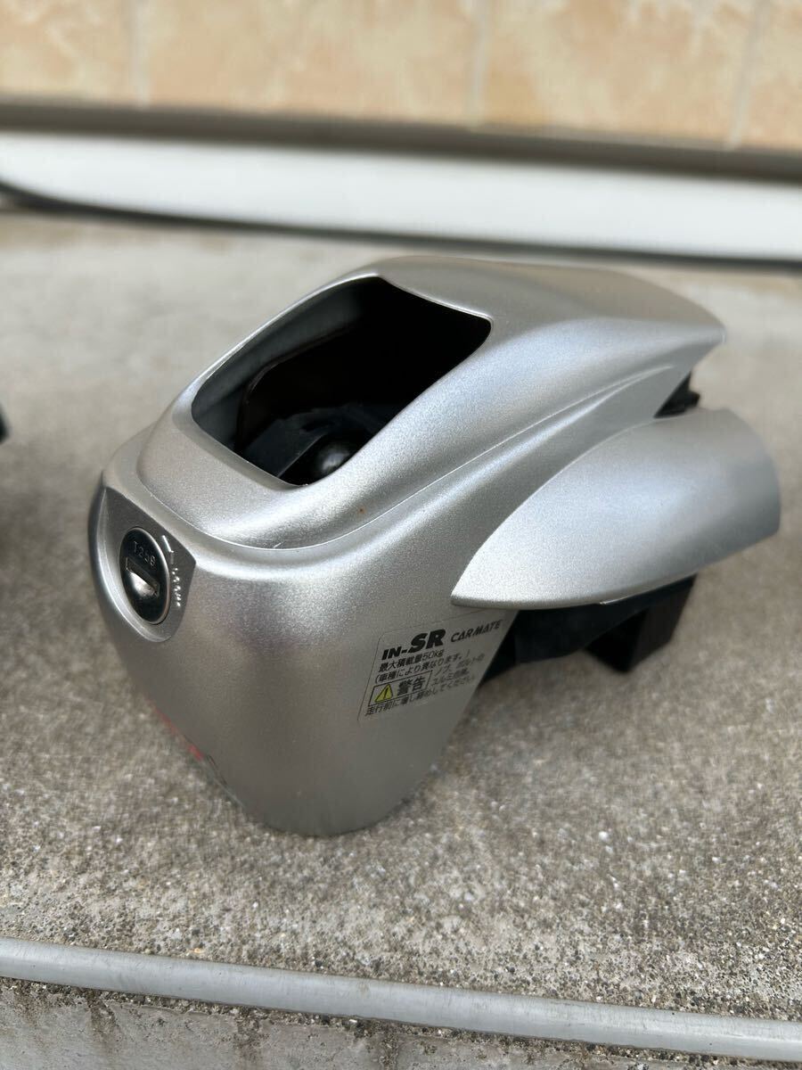 INNO キャリア　IN-SR ローダウンステーセット シルバー ルーフレール付用 ベーシックステーセット INSR カーメイト キャリアフット 中古_3