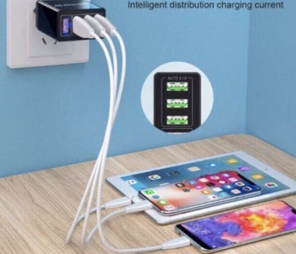 4ポート USB 充電器 6個 セットブラック 黒 4口　ACアダプター スマホ iPhone Android IQOS 電子タバコ　電源 コンセント 軽量 小型_2
