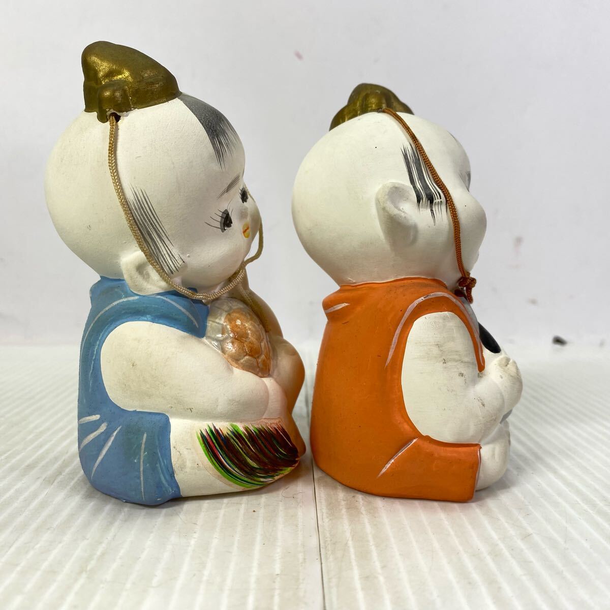 博多人形 童 鶴 亀 子供 陶磁器 置物 縁起物 インテリア 飾 郷土玩具