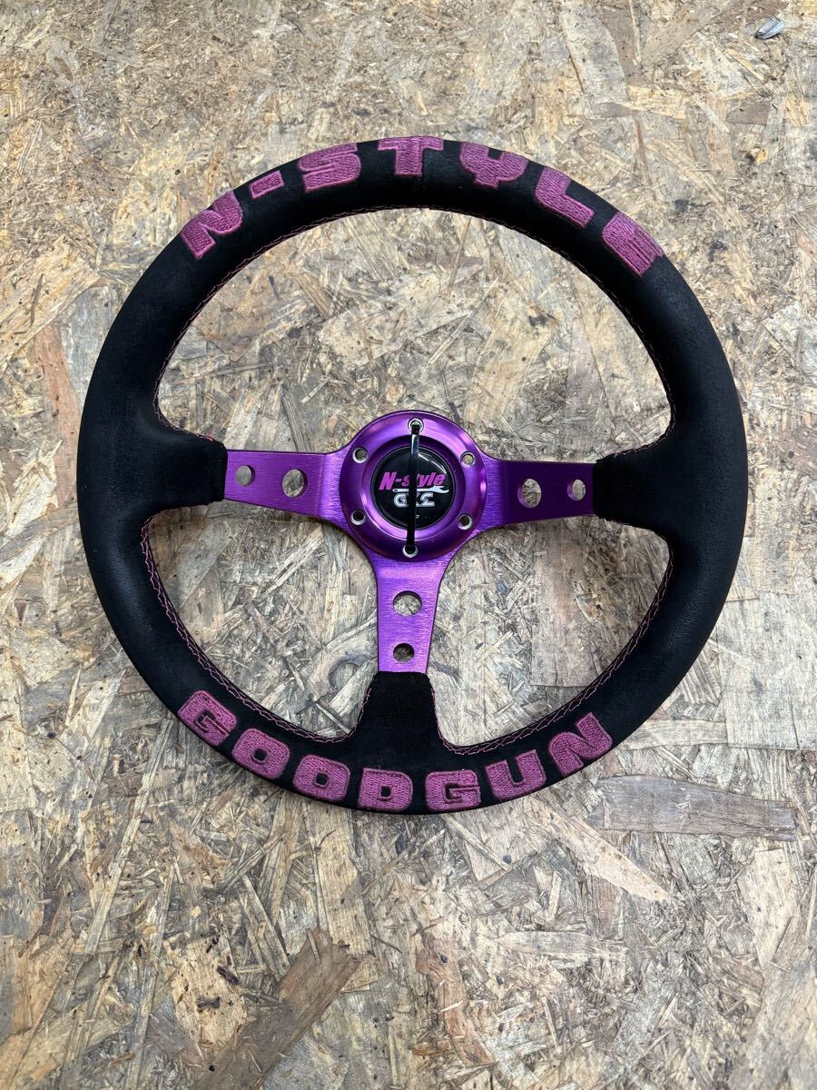 希少！】N-style GOODGUN コラボステアリング ピンク バックスキン