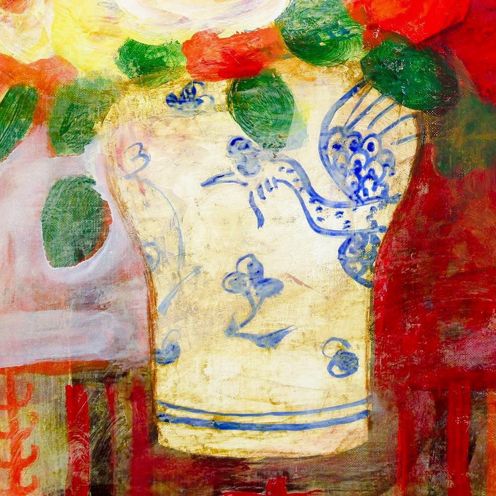 ●真作 【清原啓一】李朝壷の薔薇図 油彩10号 日展顧問 物故巨匠 真作】【WISH】清原啓一「李朝壷薔薇図」油彩 10号 花 ◇出来の良い