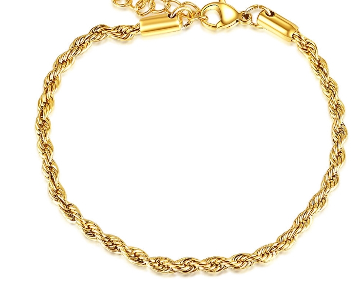 18KGP ツイストチェーン ゴールド 18k 鍍金 ブレスレット bracelet N45_2