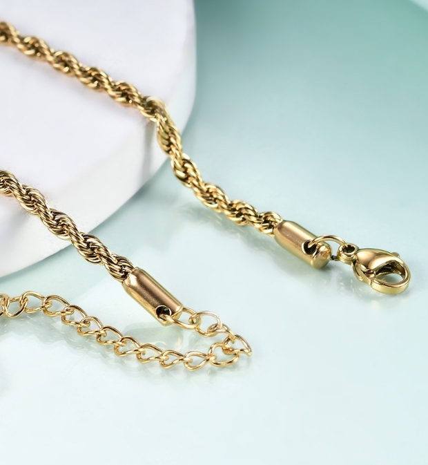 18KGP ツイストチェーン ゴールド 18k 鍍金 ブレスレット bracelet N45_3
