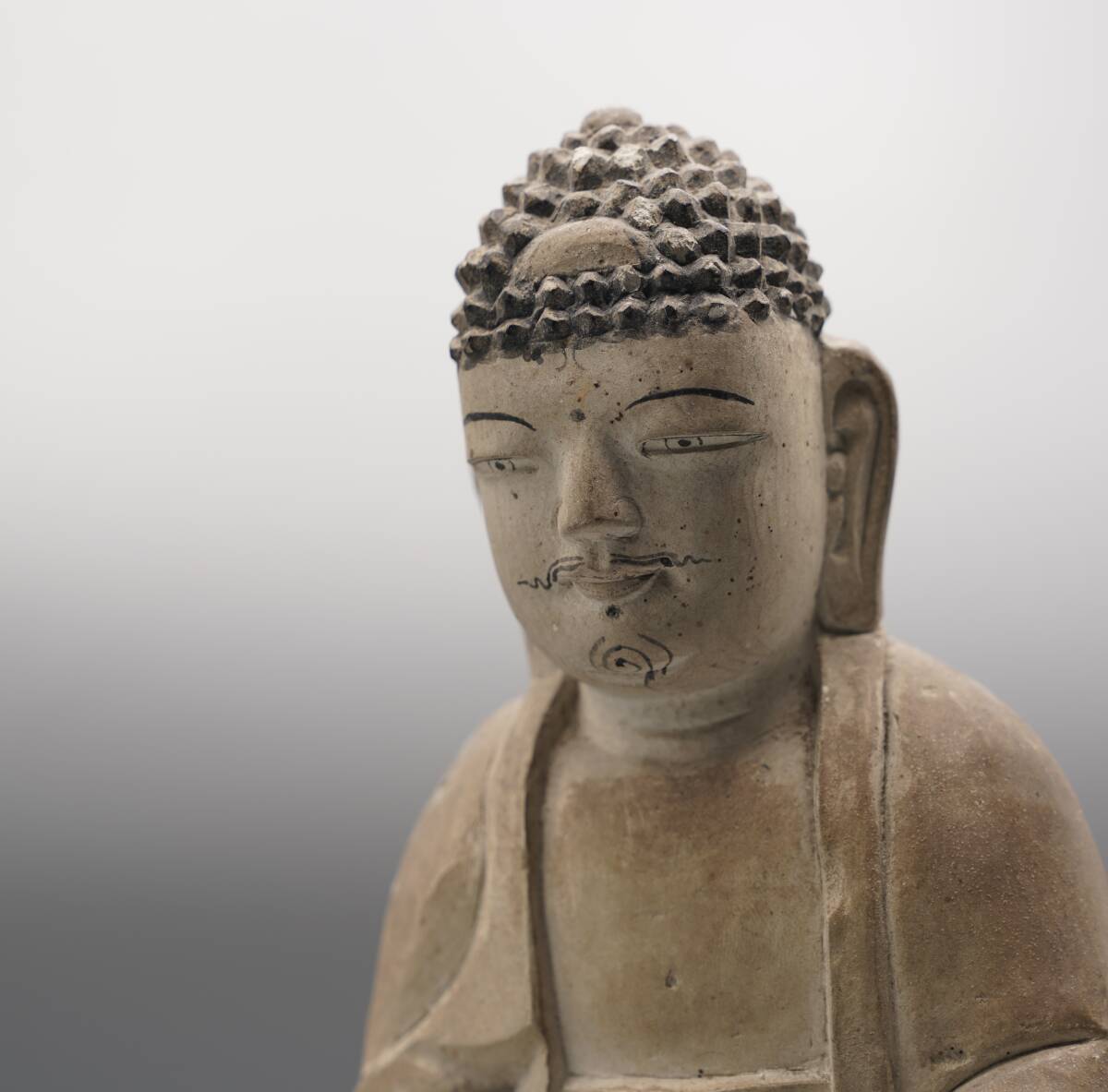 無相】李朝時代 石彫阿弥陀如来像 古物保証 (時代物 唐物 朝鮮 韓国