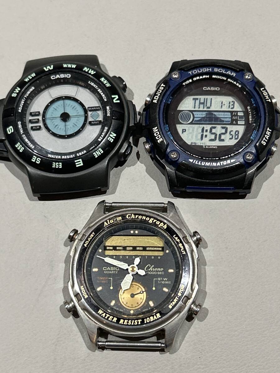 CASIO カシオ　ビンテージ　まとめて　タフソーラー　方位磁針　JOG&WALK WATER RESIST レトロ　ジャンク_3
