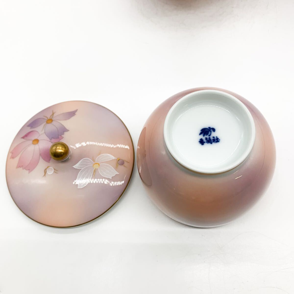 美品】香蘭社 桜 湯呑み 急須 セット 金彩 5客+急須 高級和食器 日本製