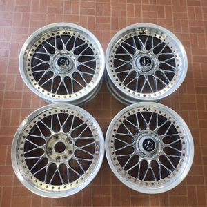 深リム　STICH　シュティッヒ　 メッシュ　メッキ　17インチ　7/8J+35　4/5H-114.3　中古