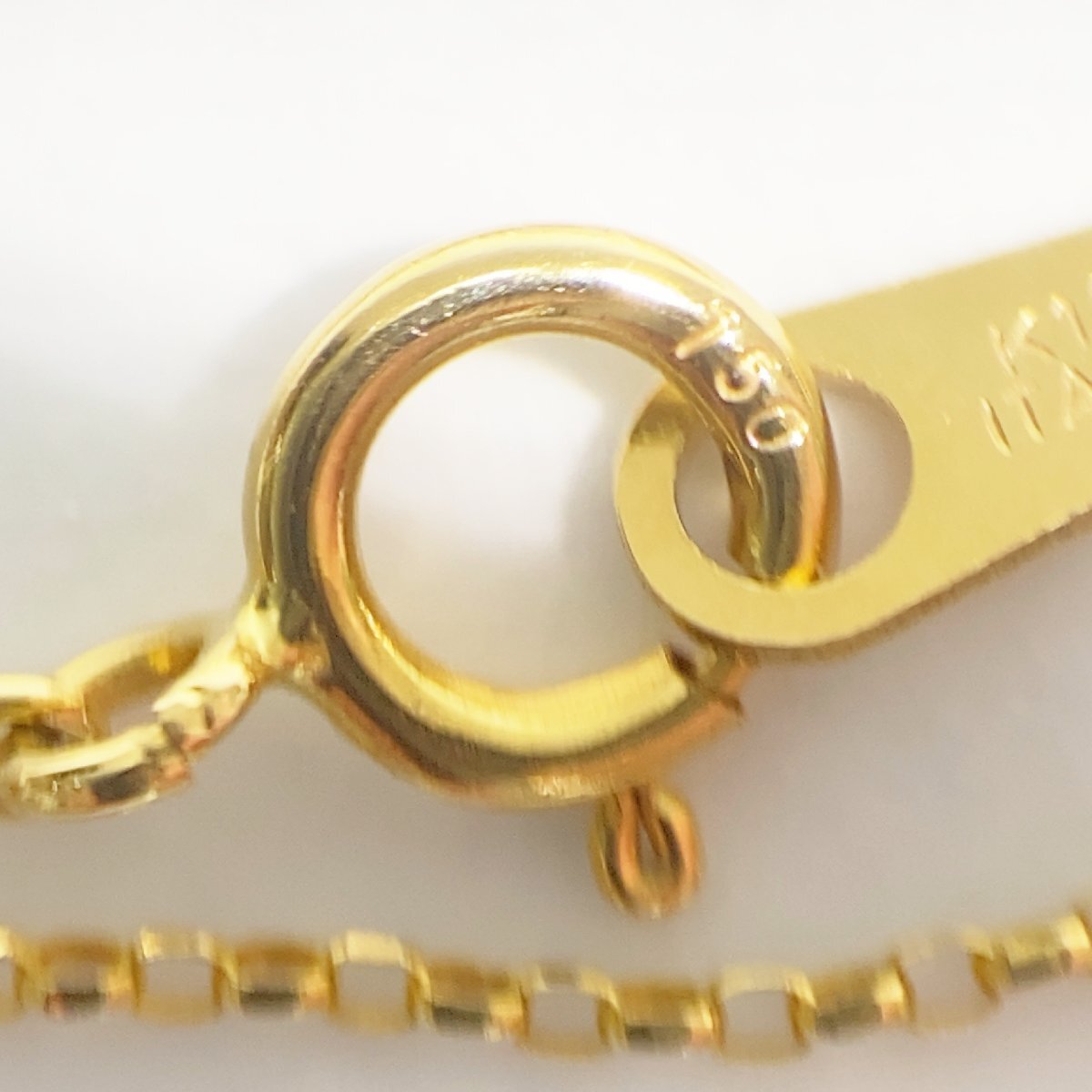 750 18金ゴールド ネックレス 約40cm 美品 K18 ITALY 刻印 ネックレス