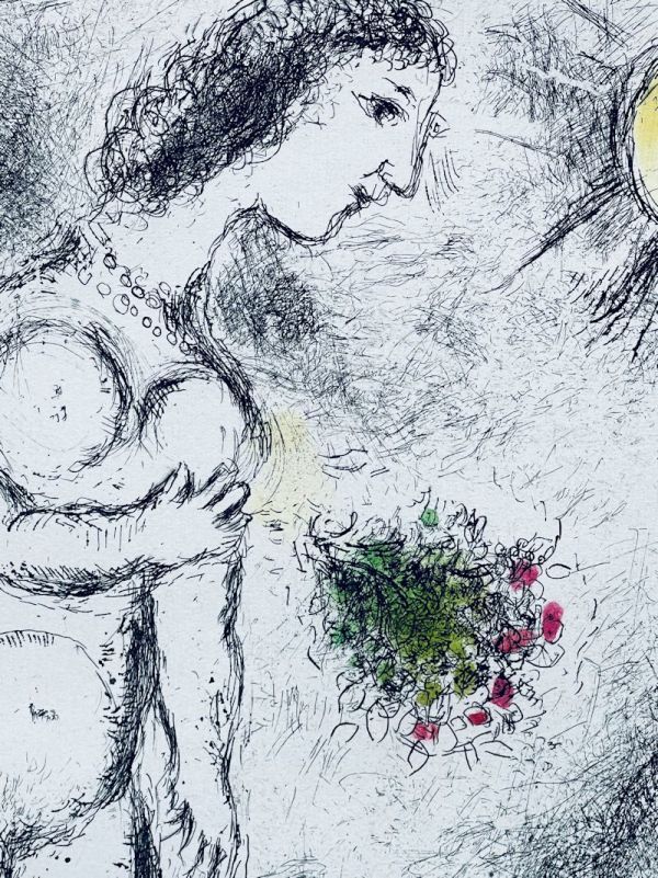 FCP】 真作保証 マルク・シャガール（Marc Chagall） 銅版画39.5x30cm