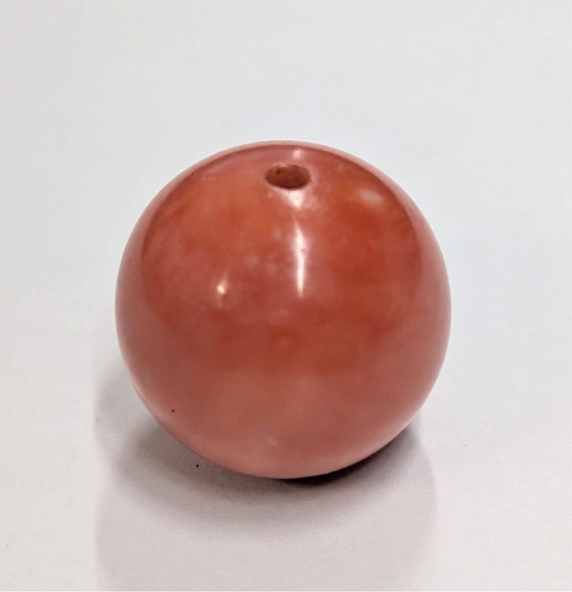 本珊瑚 丸珠 大玉 両穴 ルース サンゴ コーラル_4