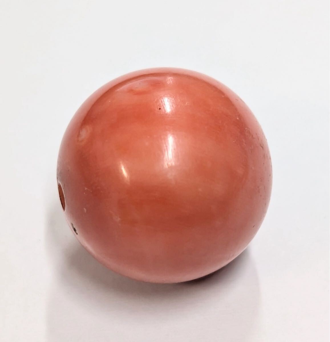 本珊瑚 丸珠 大玉 両穴 ルース サンゴ コーラル_5