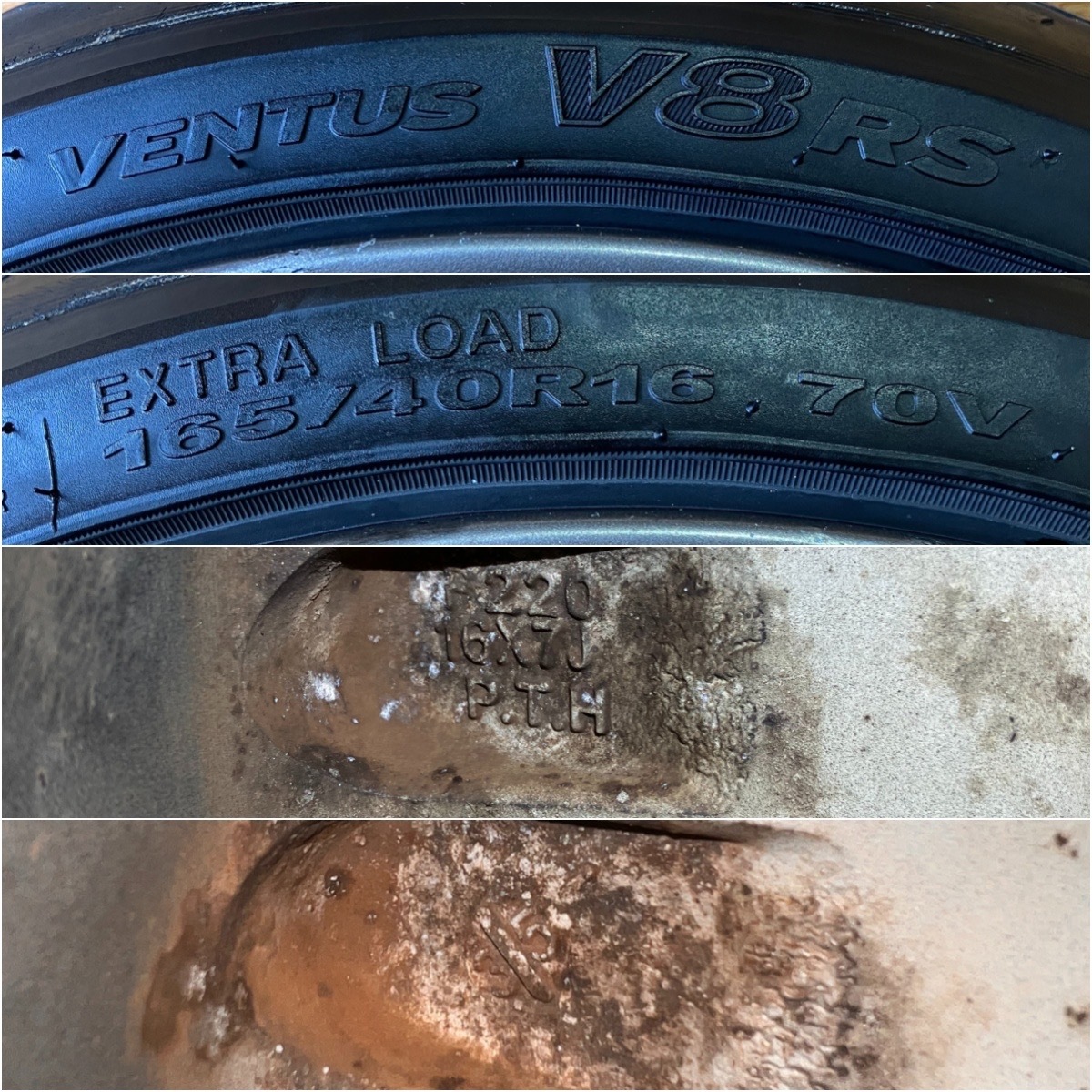 16インチ アルミホイール メーカー不明 6本スポーク 16インチ 7J +35 4穴100 165/40R16 軽自動車 コンパクトカー等に _10