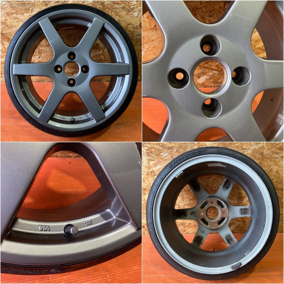 16インチ アルミホイール メーカー不明 6本スポーク 16インチ 7J +35 4穴100 165/40R16 軽自動車 コンパクトカー等に _2