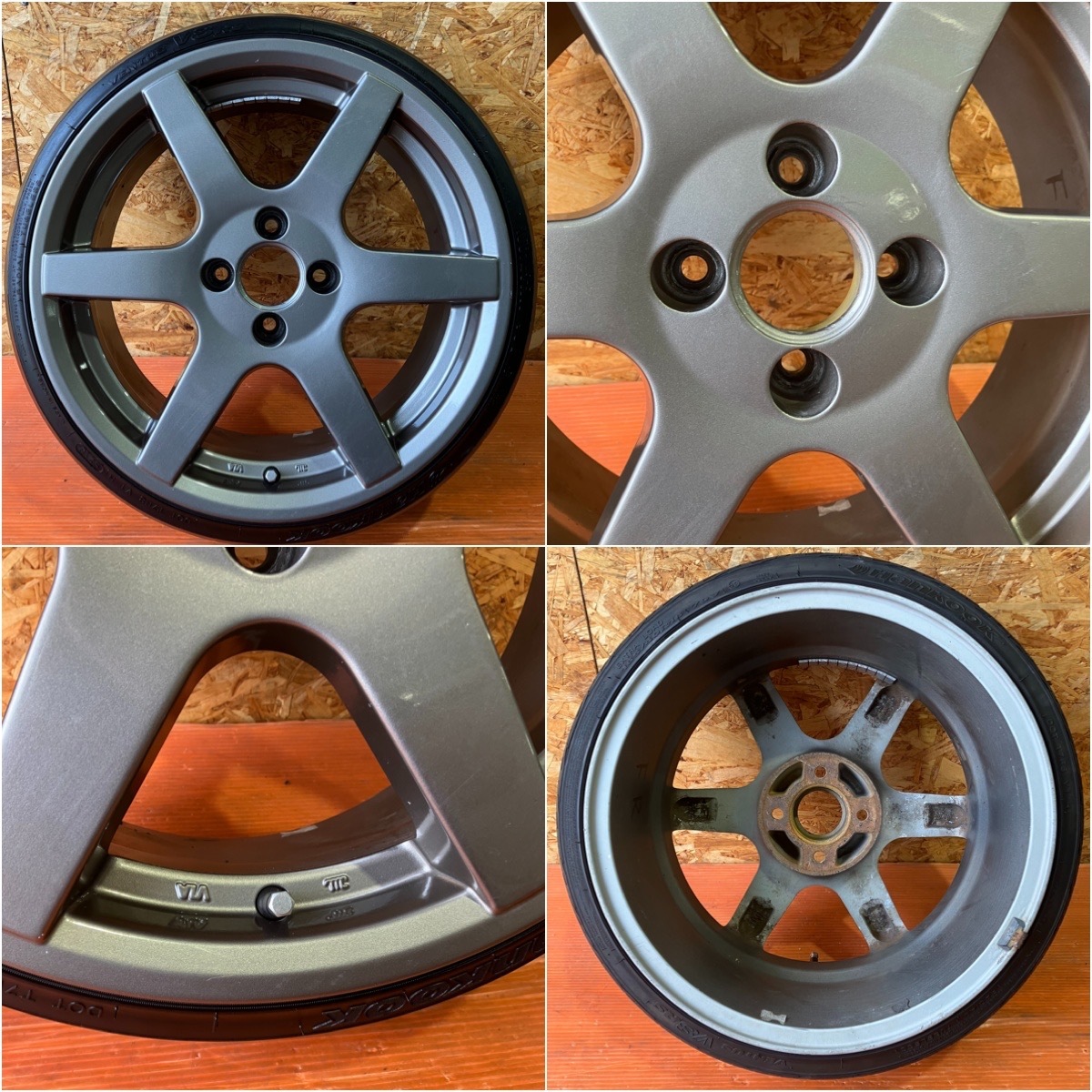 16インチ アルミホイール メーカー不明 6本スポーク 16インチ 7J +35 4穴100 165/40R16 軽自動車 コンパクトカー等に _6