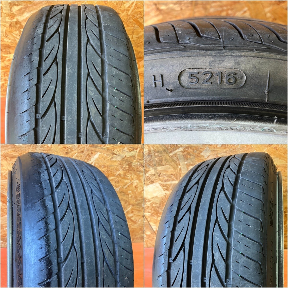 16インチ アルミホイール メーカー不明 6本スポーク 16インチ 7J +35 4穴100 165/40R16 軽自動車 コンパクトカー等に _9