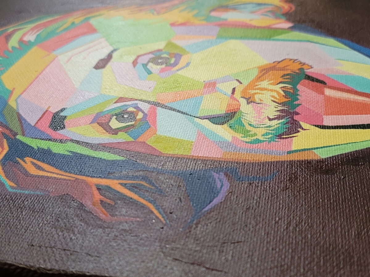 模写□アインシュタイン□F6□アンディ・ウォーホル□額装 絵画 油彩