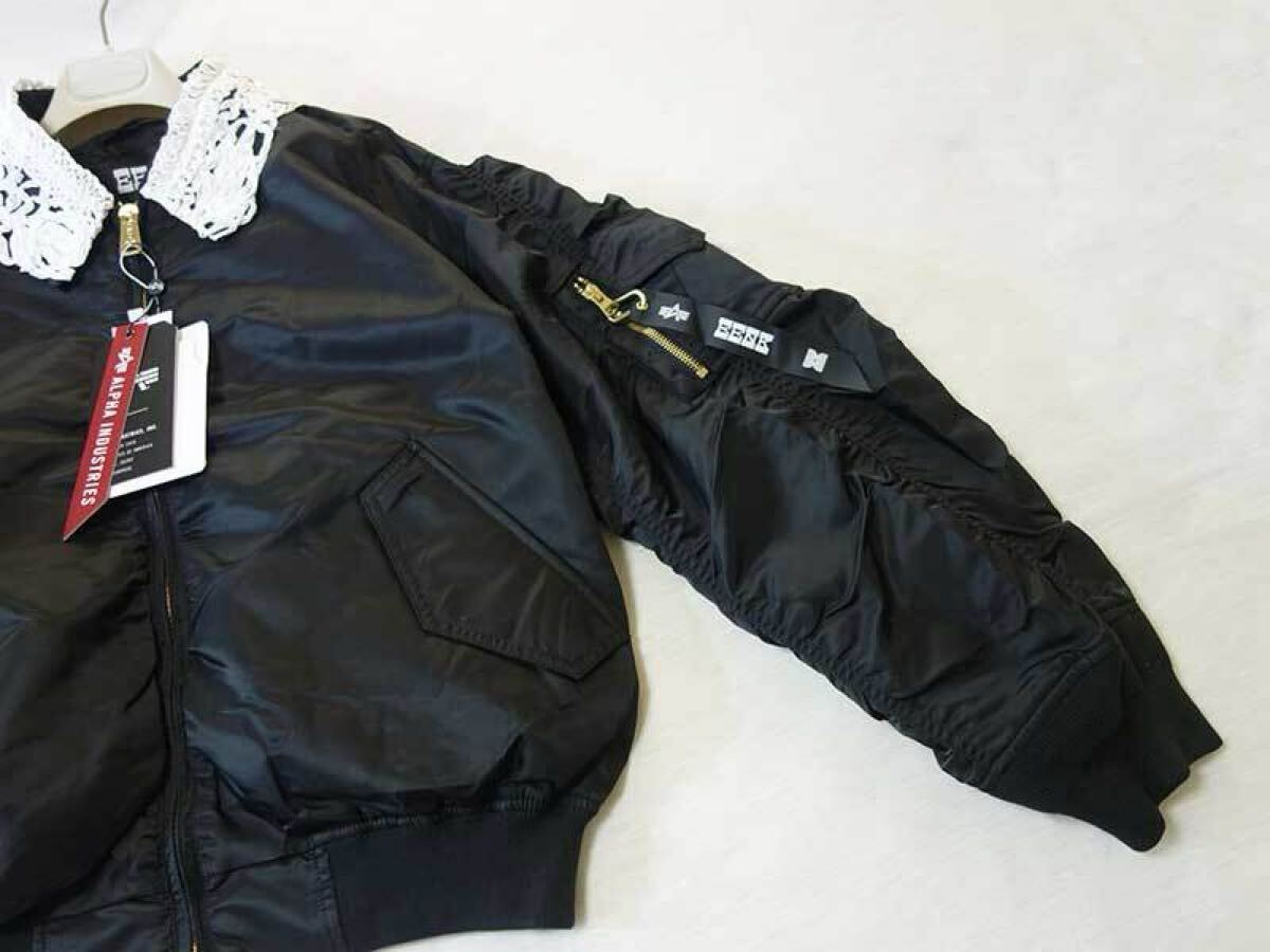 Drawer - インク ALPHA ｘ EENK MA-1 レース襟 オーバーサイズジャケット 新品完売品 ☆ アルファ x インク ALPHA x EENK LACE COLLAR MA-1