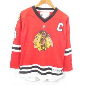NHL シカゴ ブラックホークス ゲームシャツ ユニフォーム sizeキッズXL/REEBOK 0903