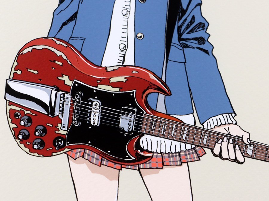 江口寿史　版画　SG 100部限定　真野恵里菜　ギブソン　Gibson ジークレ 江口寿史 ギター 魁 希少人気作品 限定版画 本物保証 人気作家 江口