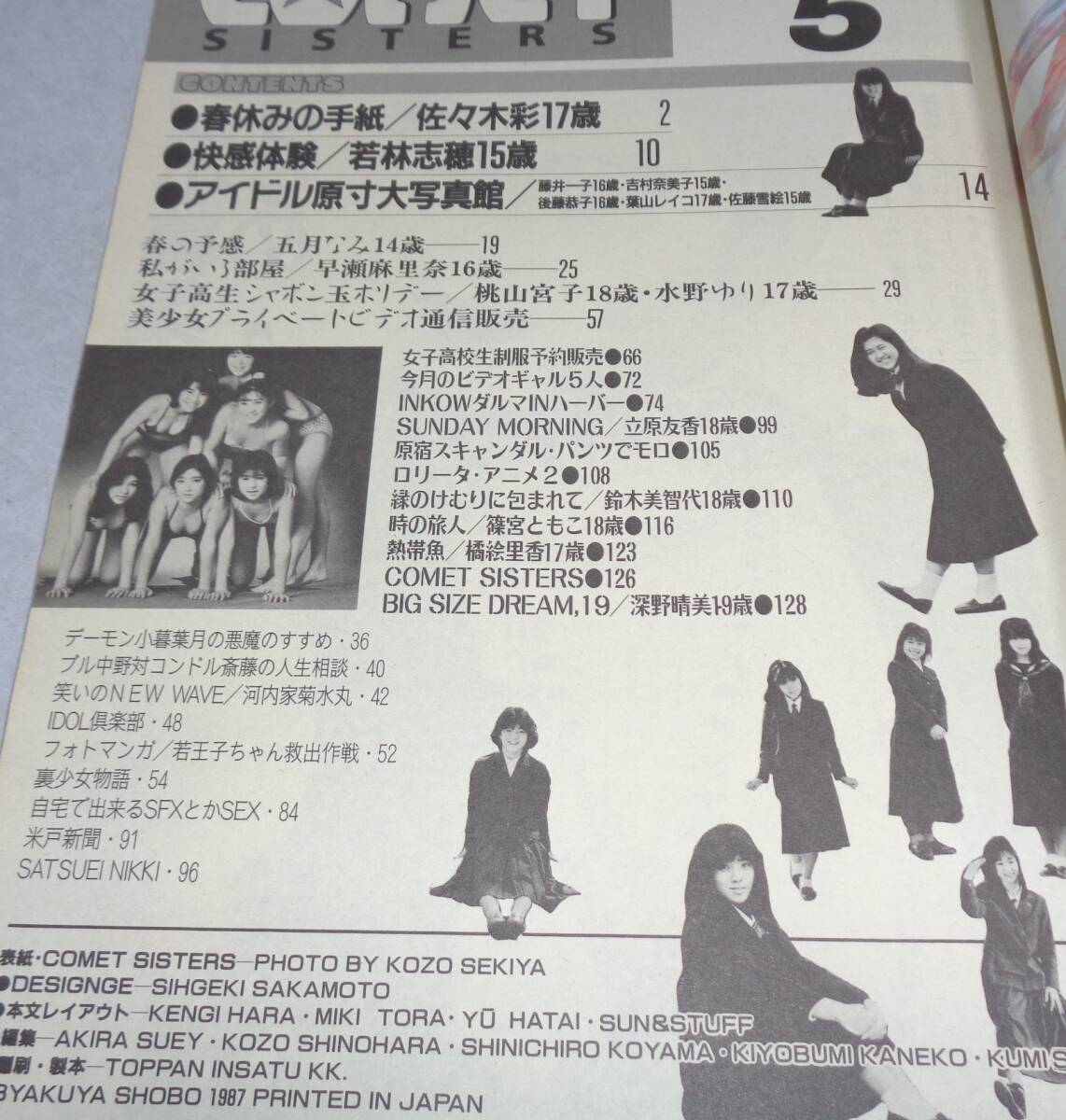AK○コメットシスターズ 1987年5月号 深野晴美 五月なみ 葉山レイコ 美