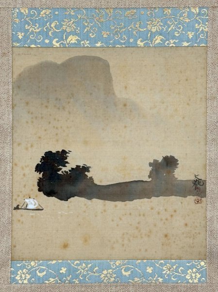真作 横山大観記念館 鑑定登録番号 う第116号】掛軸「横山大観 帰漁