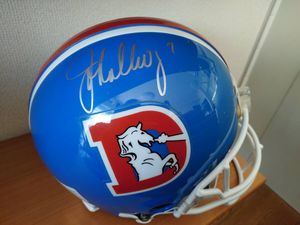 デンバー・ブロンコス ヘルメット Riddell Authentic Helmet / ジョン・エルウェイ直筆サ