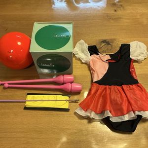 ★美品★ 子供 新体操セット レオタード ボール クラブ リボン SASAKI Chacott