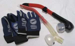 260108C80★シュノーケル2本＋手袋M・Lサイズ★全国送料無料！