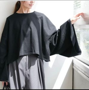 SOLAMONAT ソラモナ　ペンネ天竺ボレロプルオーバー　黒　ブラック トップス