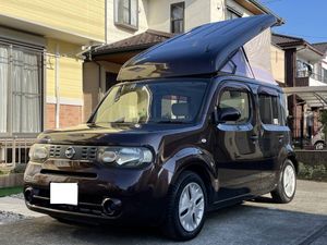 平成22年式　キューブ　キャンピングカー　ピーズクラフト製ポップアップルーフ　ベバス